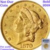 Image 6 : ***Auction Highlight*** 1870-p Gold Liberty Double Eagle $20 Graded Choice AU/BU Slider+ By USCG (fc