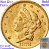 Image 8 : ***Auction Highlight*** 1870-p Gold Liberty Double Eagle $20 Graded Choice AU/BU Slider+ By USCG (fc