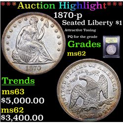 ***Auction Highlight*** 1870-p Seated Liberty Dollar $1 Graded Select Unc By USCG (fc)