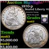 Image 1 : ***Auction Highlight*** 1870-p Seated Liberty Dollar $1 Graded Select Unc By USCG (fc)