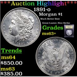 ***Auction Highlight*** 1891-o Morgan Dollar $1 Graded Select+ Unc By USCG (fc)