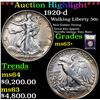 Image 1 : ***Auction Highlight*** 1920-d Walking Liberty Half Dollar 50c Graded Select+ Unc By USCG (fc)