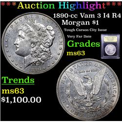 ***Auction Highlight*** 1890-cc Vam 3 I4 R4 Morgan Dollar $1 Graded Select Unc By USCG (fc)