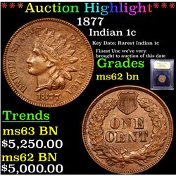 ***Auction Highlight*** 1877 Indian Cent 1c Graded Select Unc BN By USCG (fc)