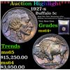 Image 1 : ***Auction Highlight*** 1927-s Buffalo Nickel 5c Graded Choice+ Unc By USCG (fc)