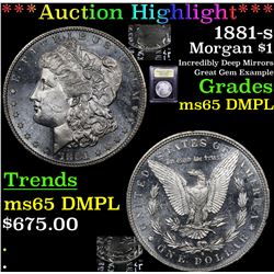 ***Auction Highlight*** 1881-s Morgan Dollar $1 Graded GEM Unc DMPL By USCG (fc)