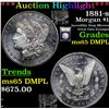 Image 1 : ***Auction Highlight*** 1881-s Morgan Dollar $1 Graded GEM Unc DMPL By USCG (fc)