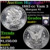 Image 1 : ***Auction Highlight*** 1882-cc Vam 3 Morgan Dollar $1 Graded GEM+ Unc BY USCG (fc)