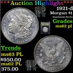 ***Auction Highlight*** 1921-d Morgan Dollar $1 Graded Select Unc PL By USCG (fc)