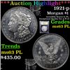 Image 1 : ***Auction Highlight*** 1921-p Morgan Dollar $1 Graded Select Unc PL By USCG (fc)