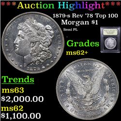 ***Auction Highlight*** 1879-s Rev '78 Top 100 Morgan Dollar $1 Graded Select Unc By USCG (fc)