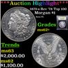 Image 1 : ***Auction Highlight*** 1879-s Rev '78 Top 100 Morgan Dollar $1 Graded Select Unc By USCG (fc)