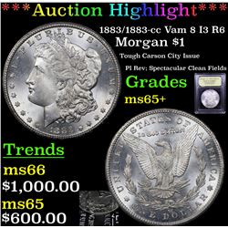 ***Auction Highlight*** 1883/1883-cc Vam 8 I3 R6 Morgan Dollar $1 Graded GEM+ Unc BY USCG (fc)