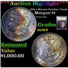 Image 1 : ***Auction Highlight*** 1885-o Monster Rainbow Toned Morgan Dollar $1 Graded Choice Unc BY USCG (fc)