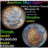 Image 1 : ***Auction Highlight*** 1902-p Rainbow Toned Morgan Dollar $1 Grades Choice+ Unc (fc)