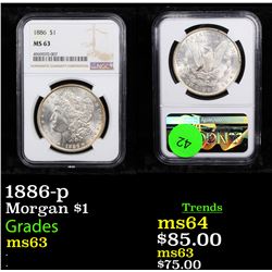 NGC 1886-p Morgan Dollar $1 Graded ms63 By NGC