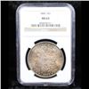 Image 2 : NGC 1880-p Rainbow Toned Morgan Dollar $1 Graded ms63 By NGC
