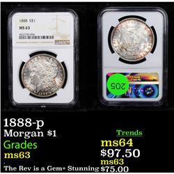 NGC 1888-p Morgan Dollar $1 Graded ms63 By NGC