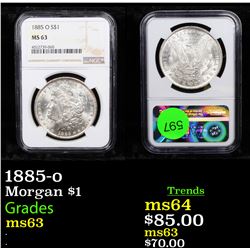 NGC 1885-o Morgan Dollar $1 Graded ms63 By NGC