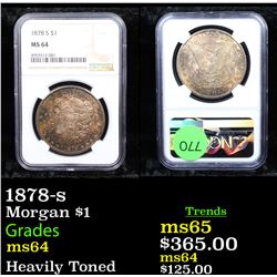 NGC 1878-s Morgan Dollar $1 Graded ms64 By NGC