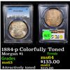 Image 1 : 1884-p Colorfully Toned Morgan Dollar $1 Graded ms63 By PCGS