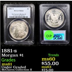 PCGS 1881-s Morgan Dollar $1 Graded ms61 By PCGS