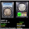 Image 1 : PCGS 1887-p Morgan Dollar $1 Graded ms65 By PCGS
