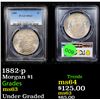 Image 1 : PCGS 1882-p Morgan Dollar $1 Graded ms63 By PCGS