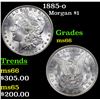 Image 1 : 1885-o Morgan Dollar $1 Grades GEM+ Unc