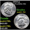 Image 1 : 1955-p Franklin Half Dollar 50c Grades Select Unc+ FBL