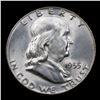 Image 2 : 1955-p Franklin Half Dollar 50c Grades Select Unc+ FBL