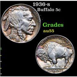 1936-s Buffalo Nickel 5c Grades Choice AU