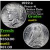 Image 1 : 1922-s Peace Dollar $1 Grades Select+ Unc