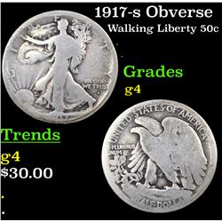 1917-s Obverse Walking Liberty Half Dollar 50c Grades g, good