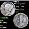 Image 1 : 1921-p Mercury Dime 10c Grades g, good