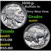Image 1 : 1936-p Buffalo Nickel 5c Grades Choice+ Unc