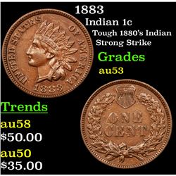 1883 Indian Cent 1c Grades Select AU