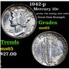 Image 1 : 1942-p Mercury Dime 10c Grades GEM Unc