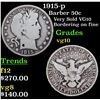 Image 1 : 1915-p Barber Half Dollars 50c Grades vg+