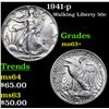 Image 1 : 1941-p Walking Liberty Half Dollar 50c Grades Select+ Unc