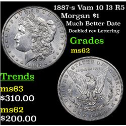 1887-s Vam 10 I3 R5 Morgan Dollar $1 Grades Select Unc