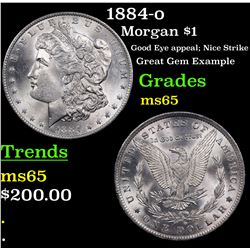 1884-o Morgan Dollar $1 Grades GEM Unc