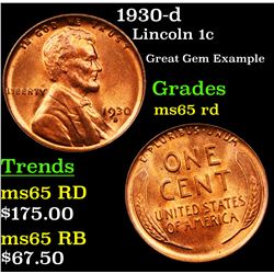 1930-d Lincoln Cent 1c Grades GEM Unc RD