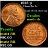 Image 1 : 1923-p Lincoln Cent 1c Grades Select+ Unc RB