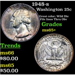 1948-s Washington Quarter 25c Grades GEM+ Unc