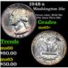 Image 1 : 1948-s Washington Quarter 25c Grades GEM+ Unc