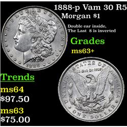 1888-p Vam 30 R5 Morgan Dollar $1 Grades Select+ Unc