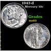 Image 1 : 1943-d Mercury Dime 10c Grades Select Unc
