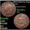 Image 1 : 1863 Liberty Cap Civil War Token 1c Grades f+