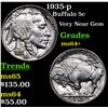 Image 1 : 1935-p Buffalo Nickel 5c Grades Choice+ Unc